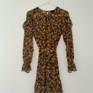 Who What Wear Brown Floral Dress